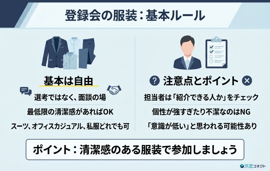 登録会の服装